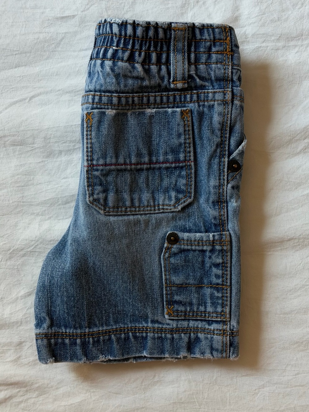 Vintage Y2K Green Dog Denim Utility Shorts 18M 100% Cotton